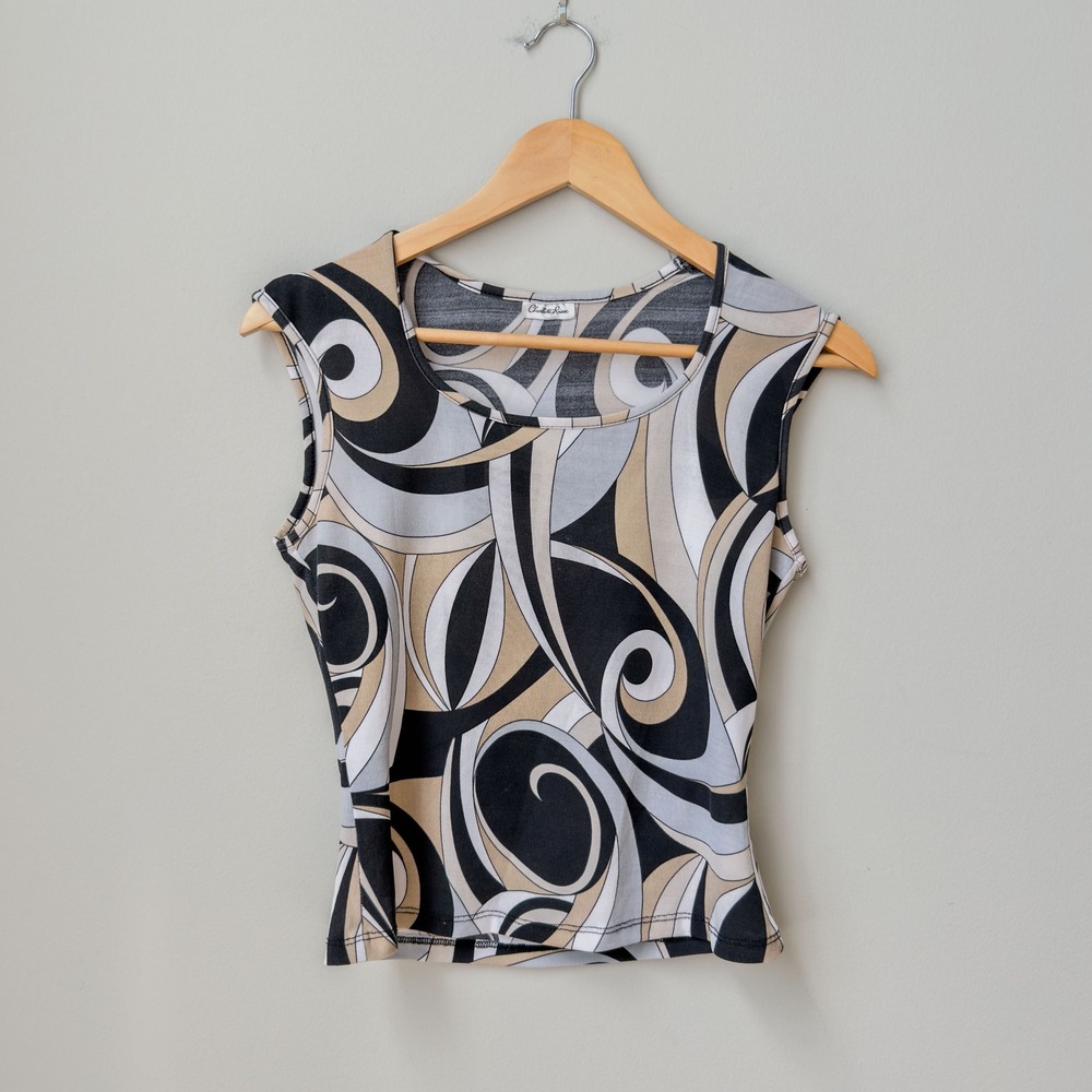 VTG Charlotte Russe Y2K Whimsigoth Abstract Patterned Tank Top Size M